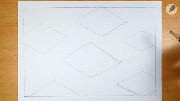 Membuat gambar berbentuk belah ketupat, Sumber: Youtube @Draw Easy Draw