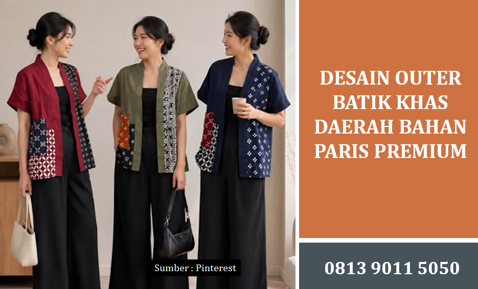 Desain Outer Batik Khas Daerah Bahan Paris Premium untuk Penampilan Elegan dan Modern