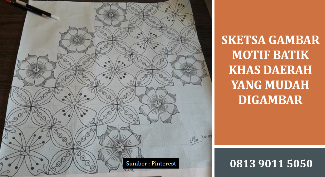 Sketsa Gambar Motif Batik Khas Daerah yang Mudah Digambar untuk Pemula