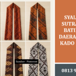 Syal Leher Sutra Motif Batik Khas Daerah untuk Kado Foreign Premium