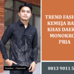 Trend Fashion Kemeja Batik Khas Daerah Monokrom Pria Modern